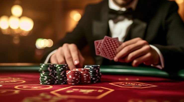 Tampilan permainan Caishen Wins di aplikasi bantengmerah88 dengan simbol-simbol emas dan dewa kekayaan